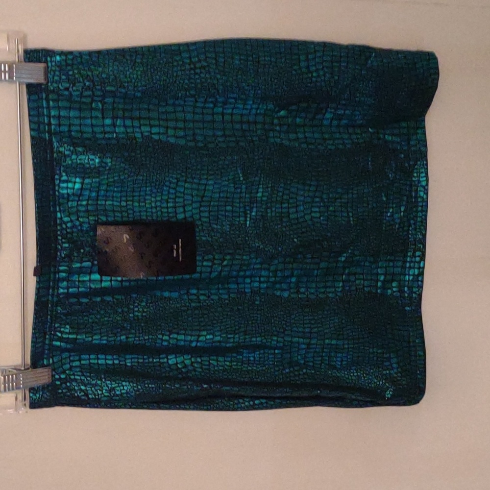 Women's  snakeskin print metallic green midi / mini skirt SXY Collection